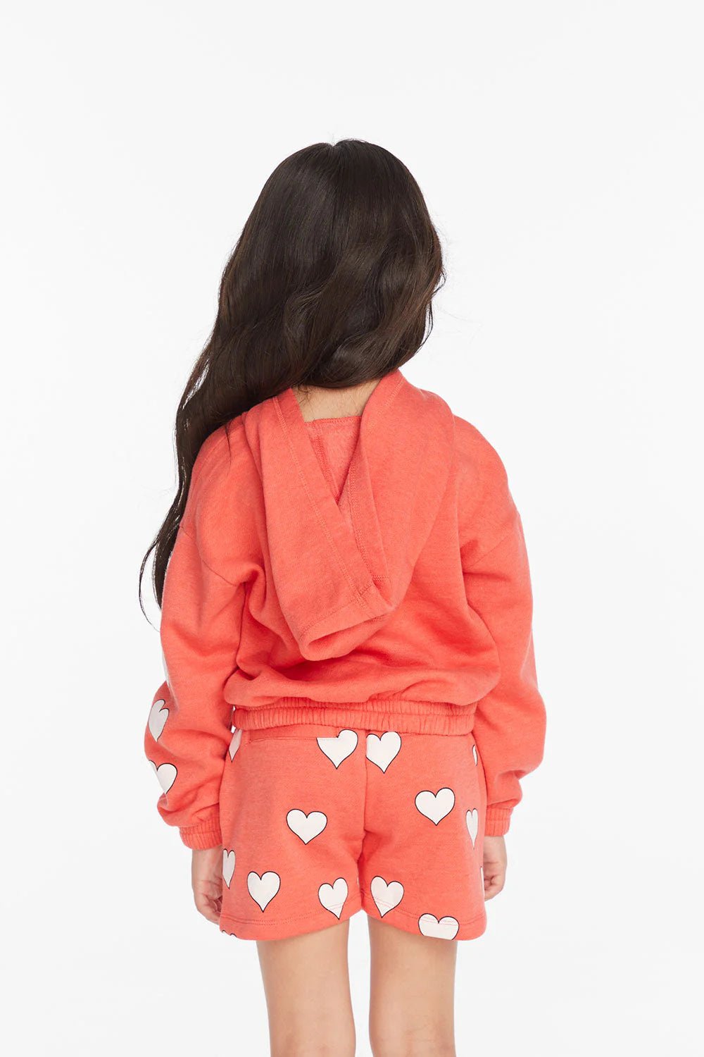 Chaser Smiley Flower & Hearts Pullover in Flame - Estilo Boutique