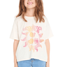 Chaser Woodstock Peace Love Music Poster Tee in Starry White - Estilo Boutique