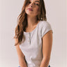 Chaser Yale Henley Tee in Heather Grey