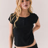 Chaser Yale Henley Tee in True Black
