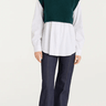 Cinq A Sept Alden Pullover in Green Onyx/White - Estilo Boutique