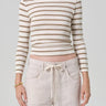 Citizen of Humanity Boat Neck Slim Tee in Ginger Stripe