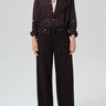 Citizen of Humanity Brynn Drawstring Linen Trouser in Chocolate