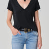Citizen of Humanity Hara V Neck Tee in Washed Black