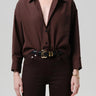 Citizen of Humanity Petit Ami Poplin Shirt in Brun