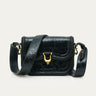 Claris Virot Mini Manon Bag in Vintage Black Glossy Leather