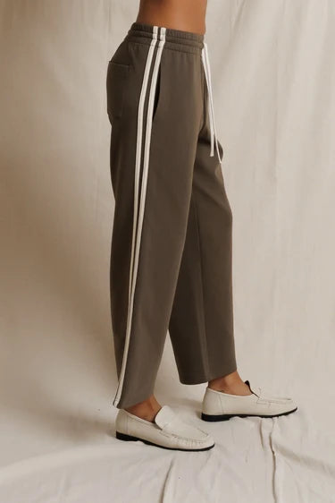 Perfect White Tee Claud Track Pant in Dark Olive