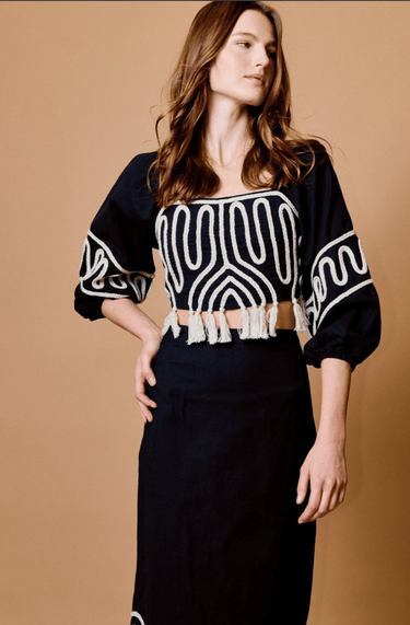 Cleobella Etta Top in Black Ivory