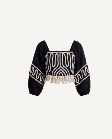 Cleobella Etta Top in Black Ivory