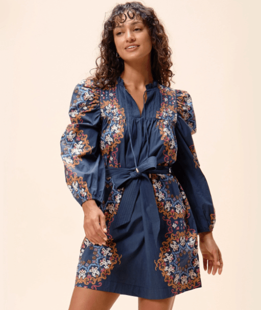 cleobella blue dress CLEOBELLA Lotte Mini Dress In Vintage Blue Medium