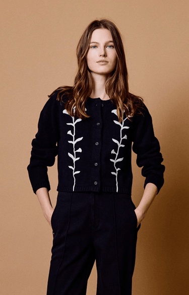 Cleobella Samantha Sweater in Black Ivory