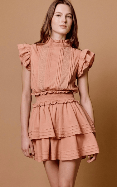 Cleobella Versailles Mini Dress in Rose Tan