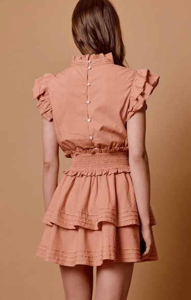 Cleobella Versailles Mini Dress in Rose Tan
