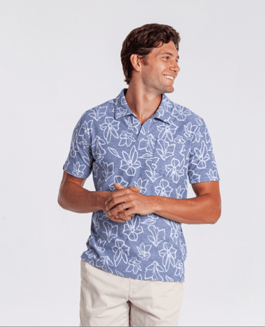 Criquet Jacquard Monty Polo in Navy