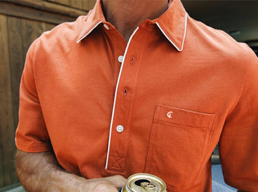 Criquet Throwback Players Shirt in Burnt Orange