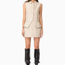 Curaae Malia Leather Mini Skirt in Clay
