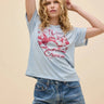 Daydreamer Queen Best Friend Burnout Boyfriend Tee in Powder Blue