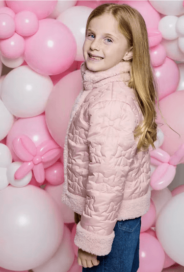 Design History Girls Bow Jacket in Dusty Pink