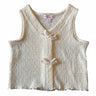 Design History Girls Bow Tie Sleeveless Top in Off White
