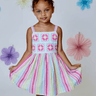 Design History Girls Floral & Stripe Sundress in Rainbow