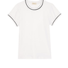 Donni The Baby Rib Contrast Tee in Powder