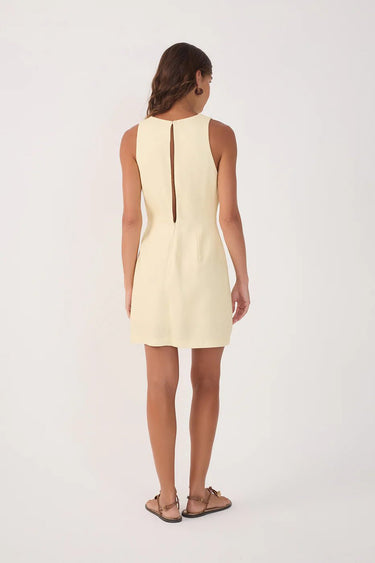 Dress To Tropicana Linen Mini Dress in Off-White