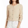 Drew Halo Cropped Euro Tweed Jacket in Sand - Estilo Boutique