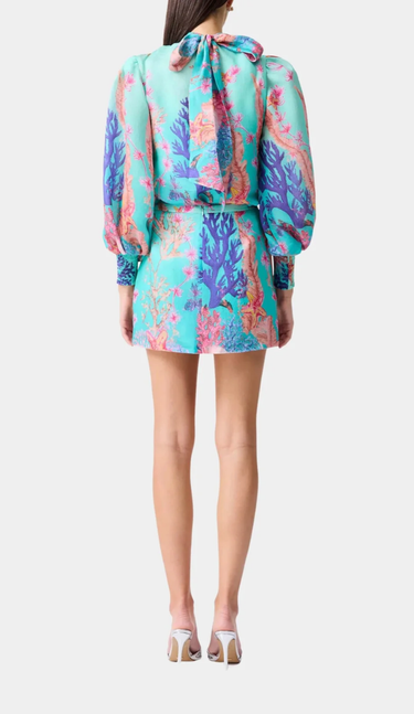 Elliatt Coral Mini Skirt in Blue Multi