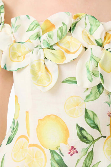 Elliatt Hana Off Shoulder Mini Dress in Yellow Multi