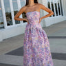 Elliatt Marlene Asymmetrical Gown in Pink Purple Floral