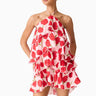 Elliatt Melia Halter Mini Dress in Pink & Red Floral