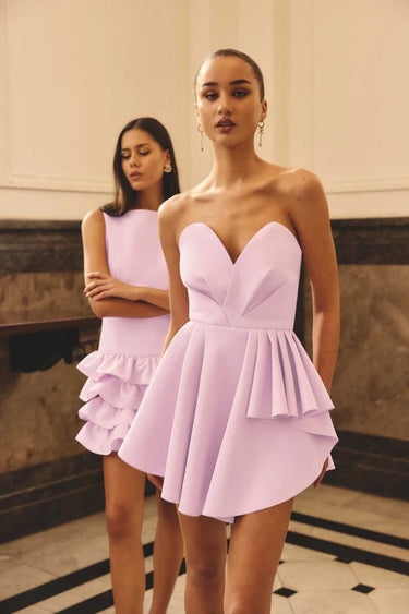 Elliatt Saphine Frill Mini Dress in Pink