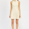 En Saison Barrett Faux Leather Mini Dress in Taupe - Estilo Boutique