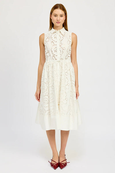 en saison dress Chloe Sleeveless Midi Shirtdress in White at Nordstrom, Size Medium Sleek and Sexy while a collared neckline Cream Ribbed Knit Fitted Size:12-13 Years (170cm)