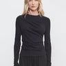Enza Costa Cashmere Draped LS Crew in Black