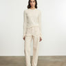Enza Costa Cashmere Easy Cuffed Crew in White