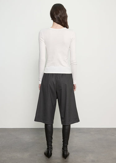 Enza Costa Cashmere Rib Crew in Off White