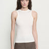 Enza Costa Cashmere Rib Tank in Off White