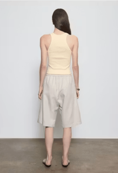 Enza Costa Cotton Rib Boy Tank in Champagne