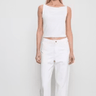 Enza Costa Fluid Jersey Tank in Off White