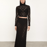 Enza Costa Lace Cropped Mockneck Top in Black - Estilo Boutique