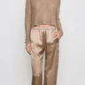 Enza Costa Linen Open Knit Bateau Sweater in Flax