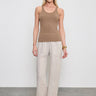 Enza Costa Military Rib Crop Tank in Army