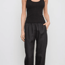 Enza Costa Military Rib Crop Tank in Black