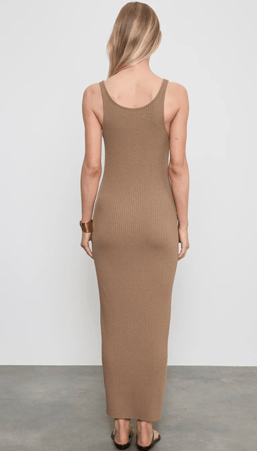 Enza Costa Military Rib Slim Tank Dress in Army