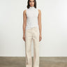 Enza Costa Relaxed Straight Leg Jean in Beige