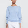 Enza Costa Silk Knit Crew in Pale Blue