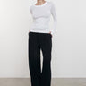 Enza Costa Silk Rib Boatneck Top in Chalk