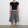 Enza Costa Supima Baby Rib Cropped Tee in Black - Estilo Boutique