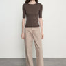 Enza Costa Supima Cotton New Classic Half Sleeve Tee in Espresso